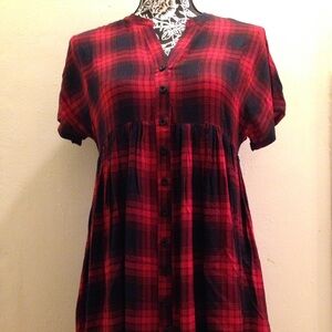 👗Anthro plaid button up dress/tunic by Thylo
